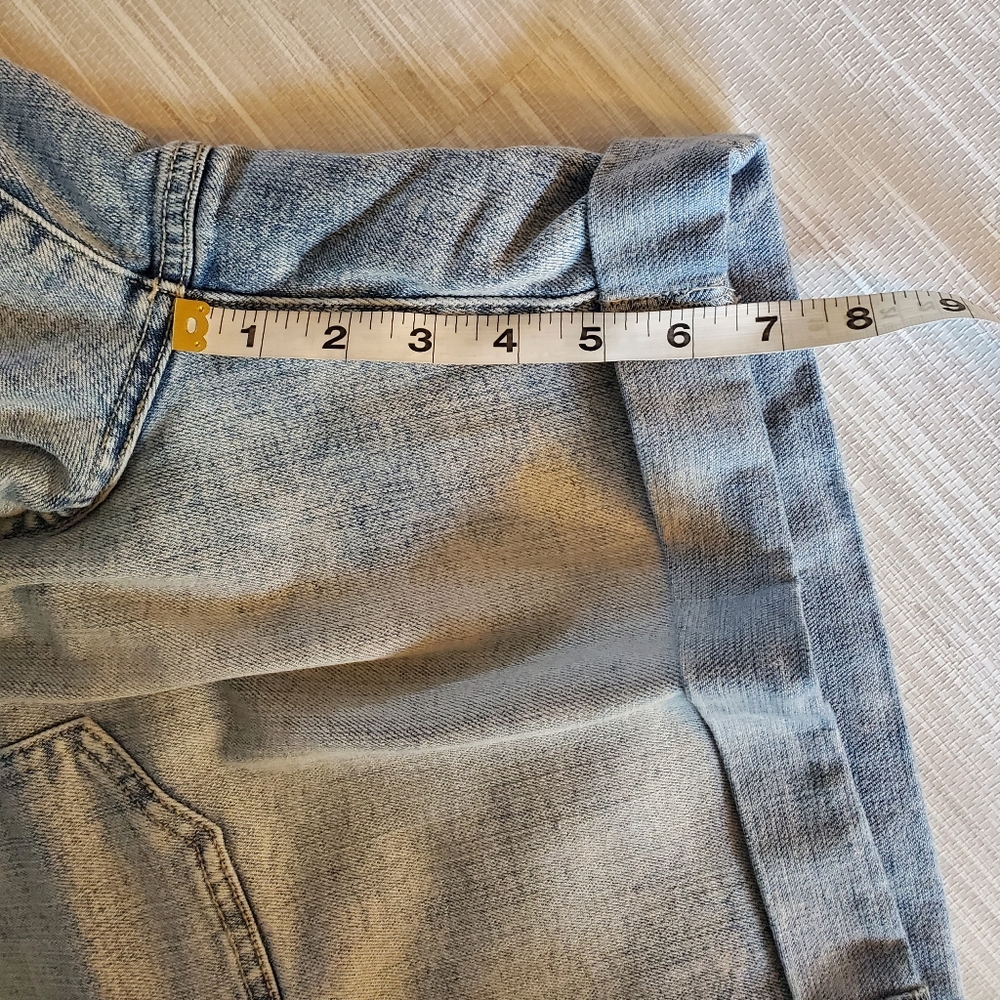 Retro 90's Light Acid Wash Denim Shorts Comfort Wasit band Plus Size 20 EUC - Picture 6 of 6